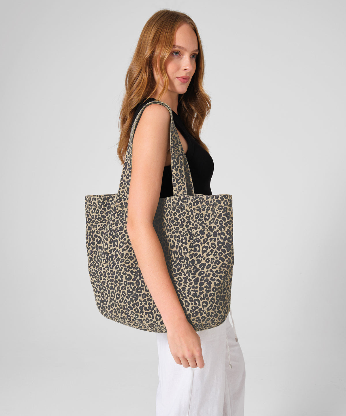 Westford Mill Leopard print canvas shopper Vintage Leopard Print