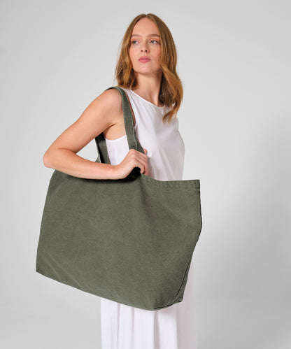 Westford Mill Garment-dyed oversized tote bag Vintage Black