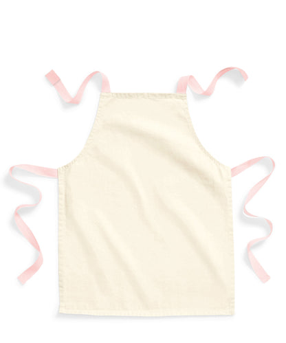 Westford Mill Fairtrade cotton junior craft apron Natural/Pastel Pink
