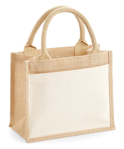 Westford Mill Cotton pocket jute gift bag Natural
