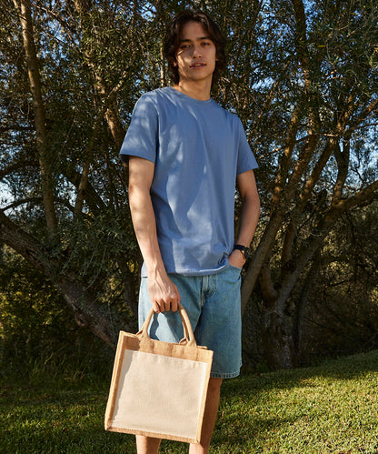 Westford Mill Cotton pocket jute midi tote Natural
