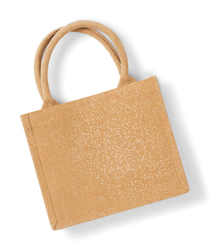 Westford Mill Shimmer jute mini gift bag Natural Gold