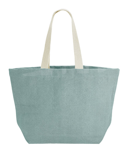 Westford Mill Soft washed jute beach bag Duck Egg Blue
