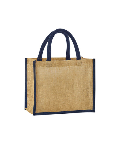 Westford Mill Natural starched jute midi tote Natural/Navy