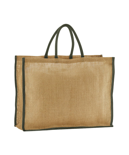 Westford Mill Natural starched jute market shopper Natural/Olive Green