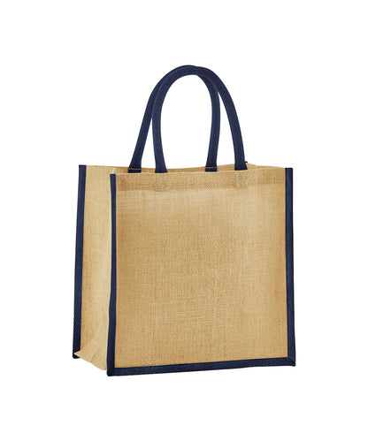 Westford Mill Natural starched jute mini gift bag Natural/Navy