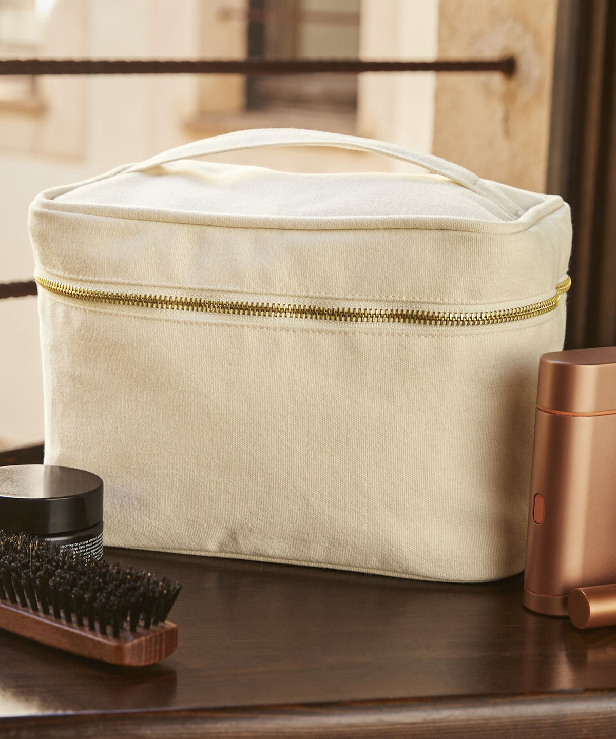 Westford Mill Canvas vanity case Natural
