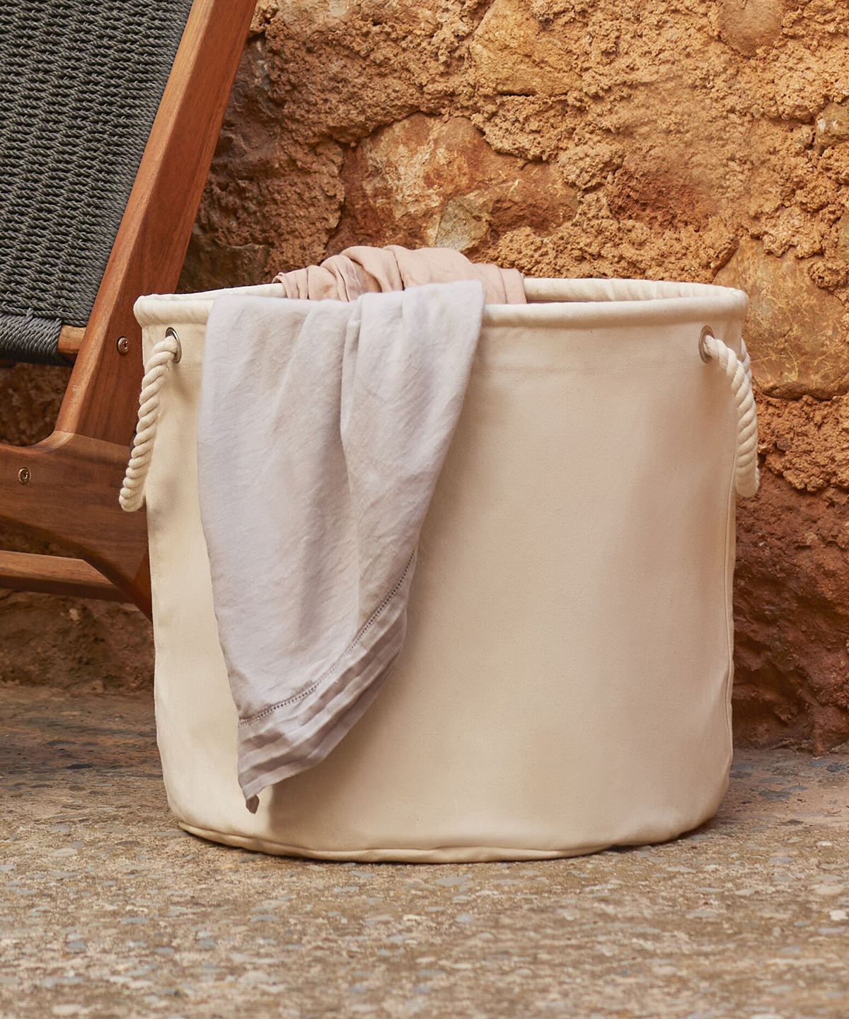 Westford Mill Heavy canvas storage trug Natural