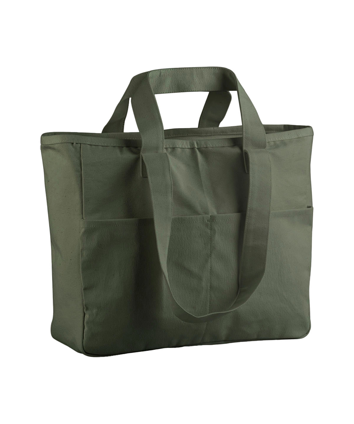 Westford Mill Double-handle cargo pocket tote Olive Green