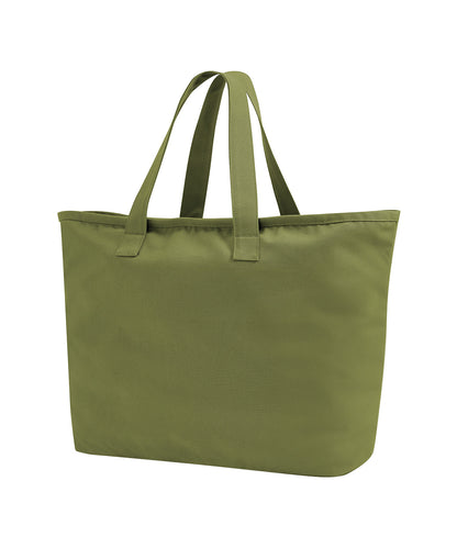 Westford Mill Oversized heavy duty canvas tote bag Bright Olive