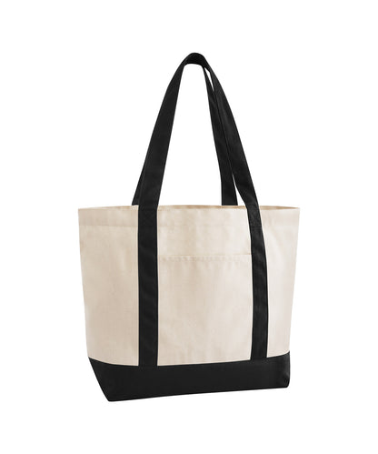 Westford Mill EarthAware® organic varsity shopper Natural/Black