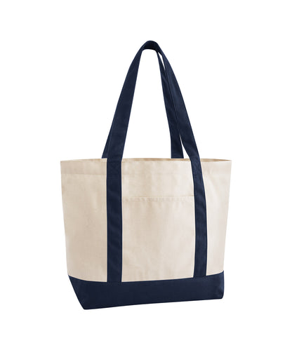 Westford Mill EarthAware® organic varsity shopper Natural/French Navy