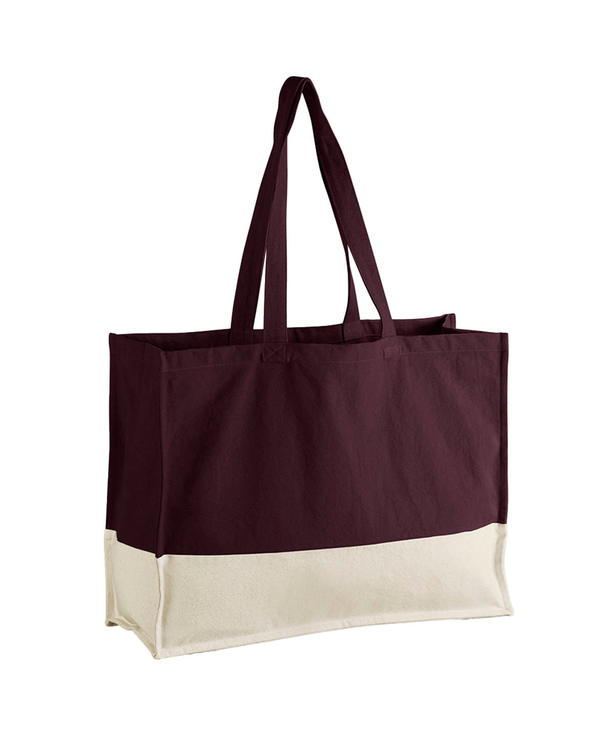 Westford Mill EarthAware® organic contrast shopper Oxblood/Natural