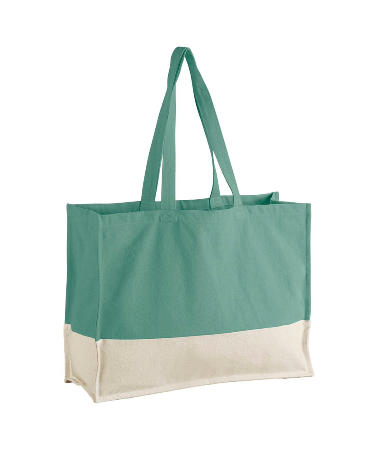 Westford Mill EarthAware® organic contrast shopper Sage Green/Natural