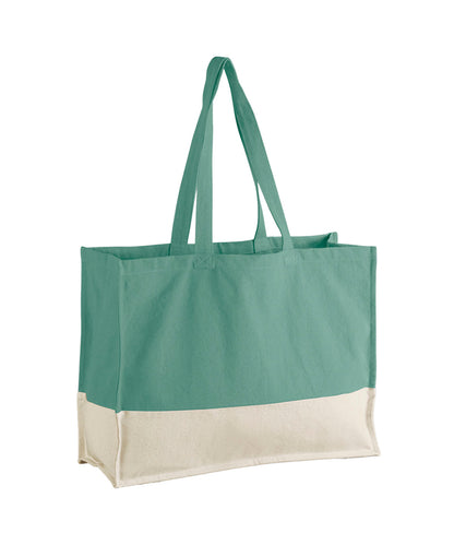 Westford Mill EarthAware® organic contrast shopper Sage Green/Natural