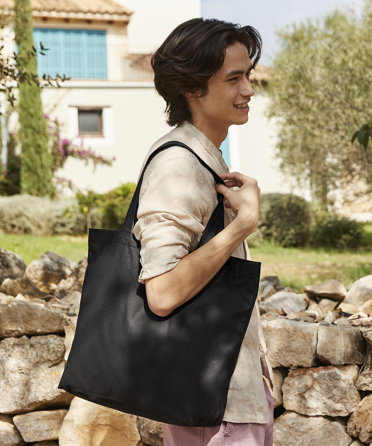 Westford Mill Recycled cotton maxi tote Black