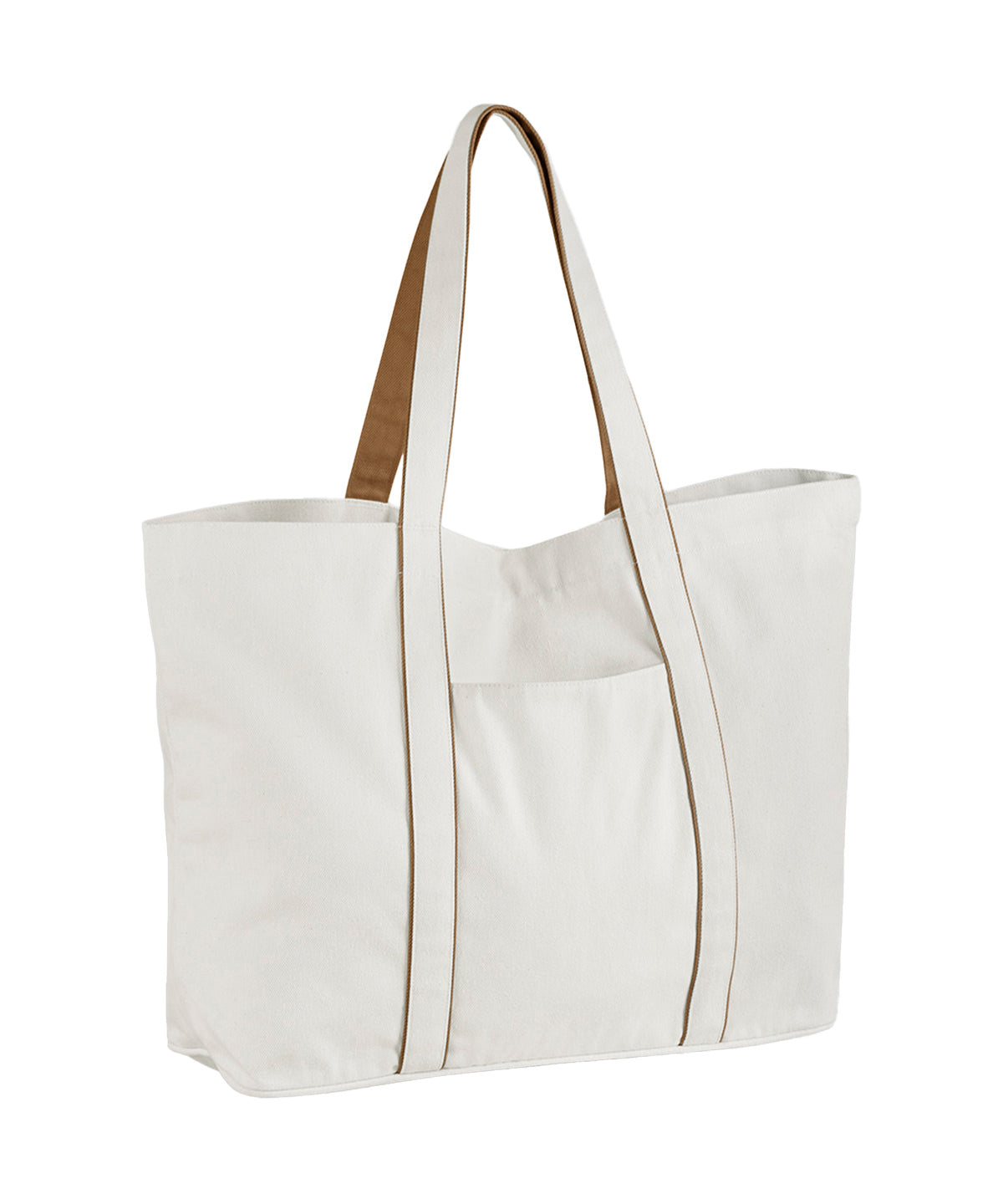 Westford Mill Courtside large tote Soft White/Caramel