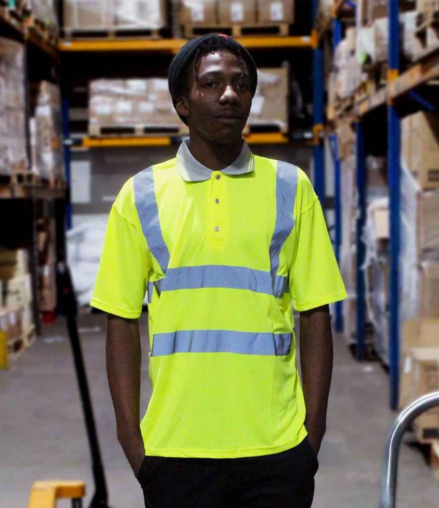Warrior Hi-Vis Polo Shirt - model image