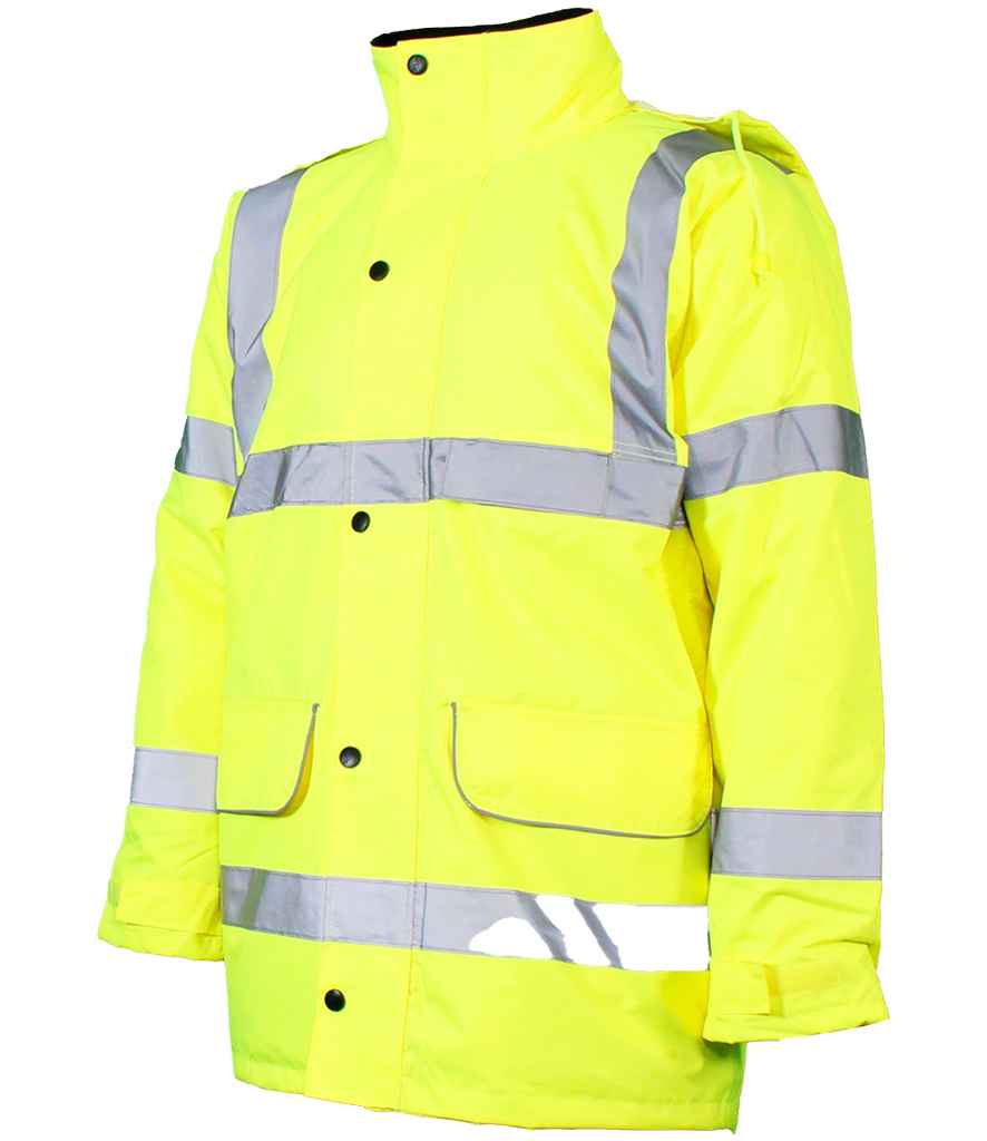 Warrior Hi-Vis Traffic Jacket in Fluorescent Yellow
