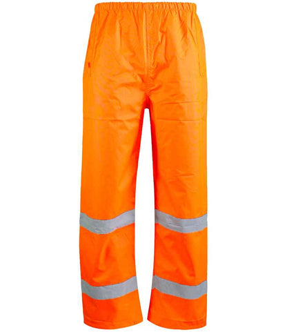 Warrior Hi-Vis Overtrousers in Fluorescent Orange