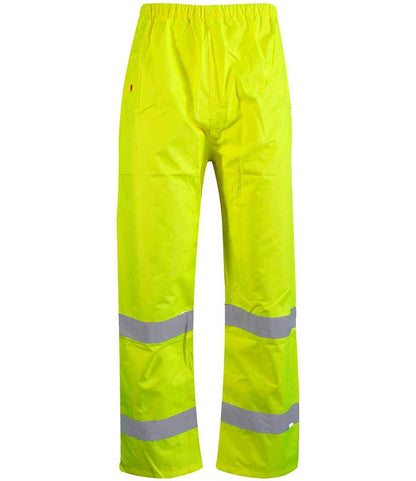 Warrior Hi-Vis Overtrousers in Fluorescent Yellow