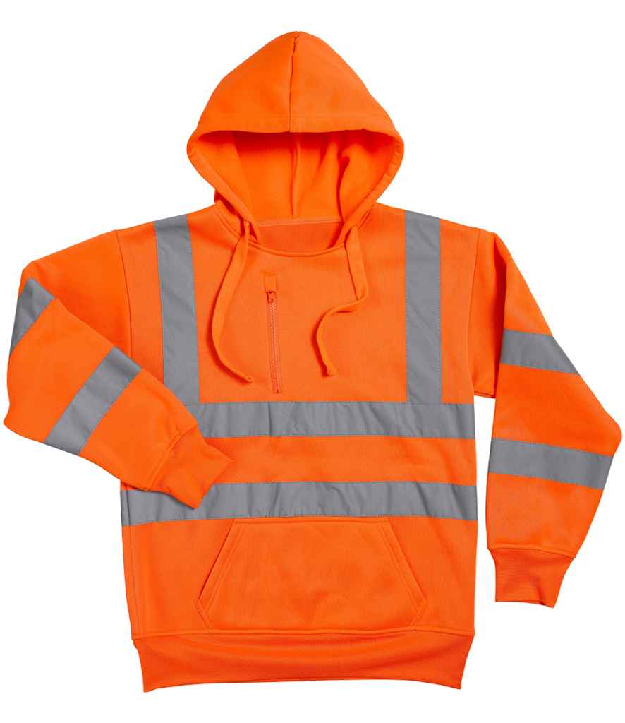 Warrior Hi-Vis Pull On Hoodie in Fluorescent Orange