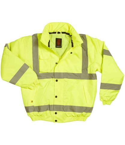 Warrior Hi-Vis Bomber Jacket in Fluorescent Yellow