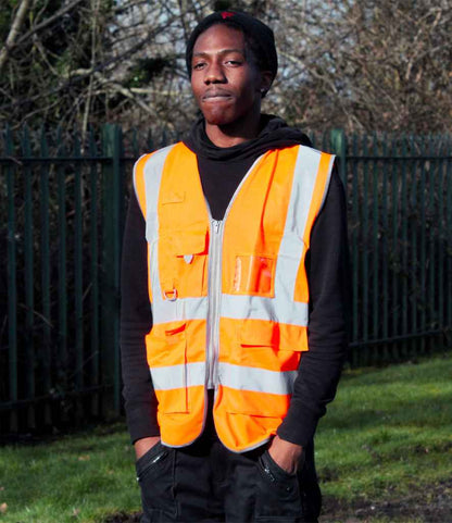 Warrior Hi-Vis Executive Waistcoat - model image