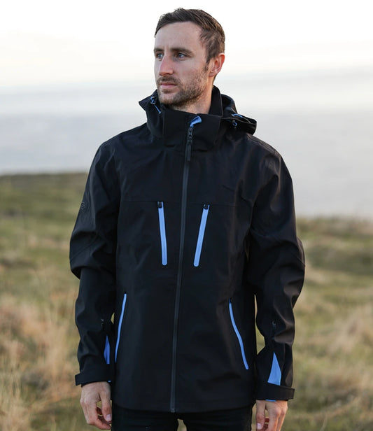 Stormtech Patrol Hooded Soft Shell Jacket - Black/Electric Blue - Model
