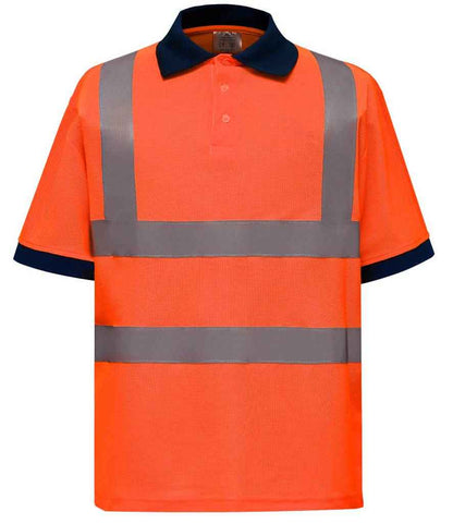 Yoko Hi-Vis Polo Shirt in Orange