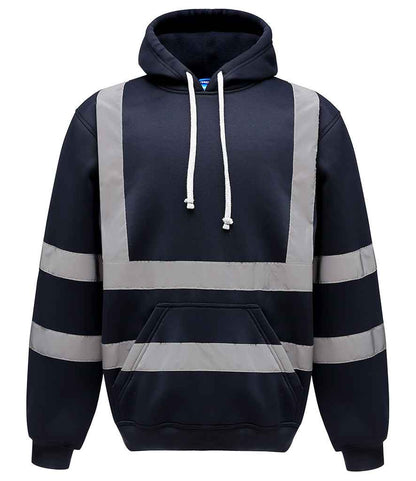 Yoko Hi-Vis Pull Over Hoodie in Navy