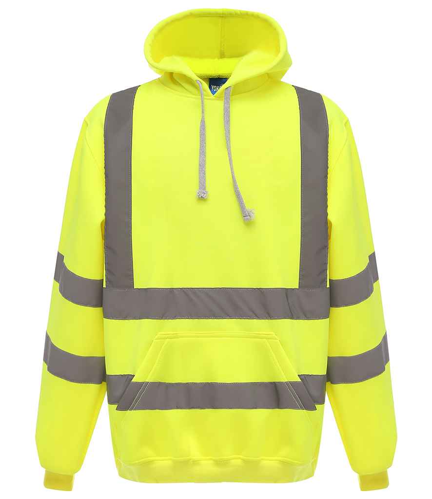 Yoko Hi-Vis Pull Over Hoodie in Yellow