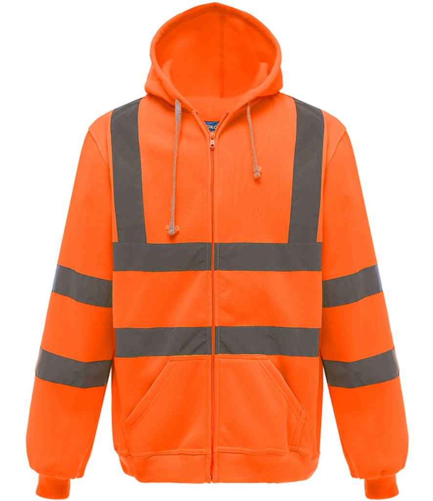 Yoko Hi-Vis Zip Hoodie in Orange