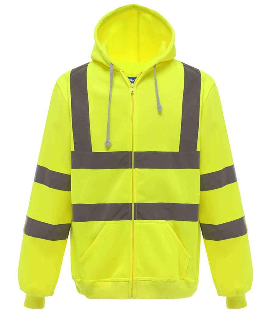Yoko Hi-Vis Zip Hoodie in Yellow