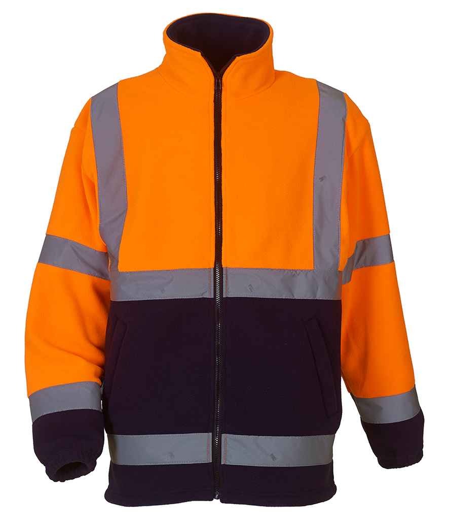 Yoko Hi-Vis Heavyweight Fleece Jacket in Orange/Navy