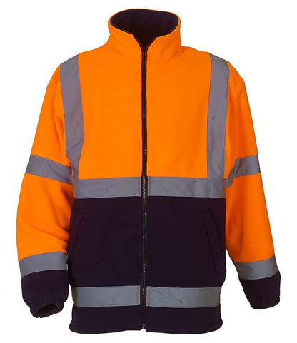 Yoko Hi-Vis Heavyweight Fleece Jacket in Orange/Navy