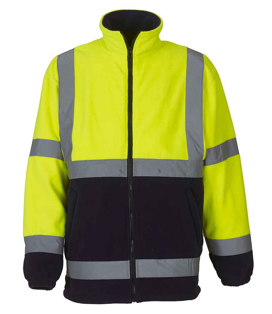 Yoko Hi-Vis Heavyweight Fleece Jacket in Yellow/Navy