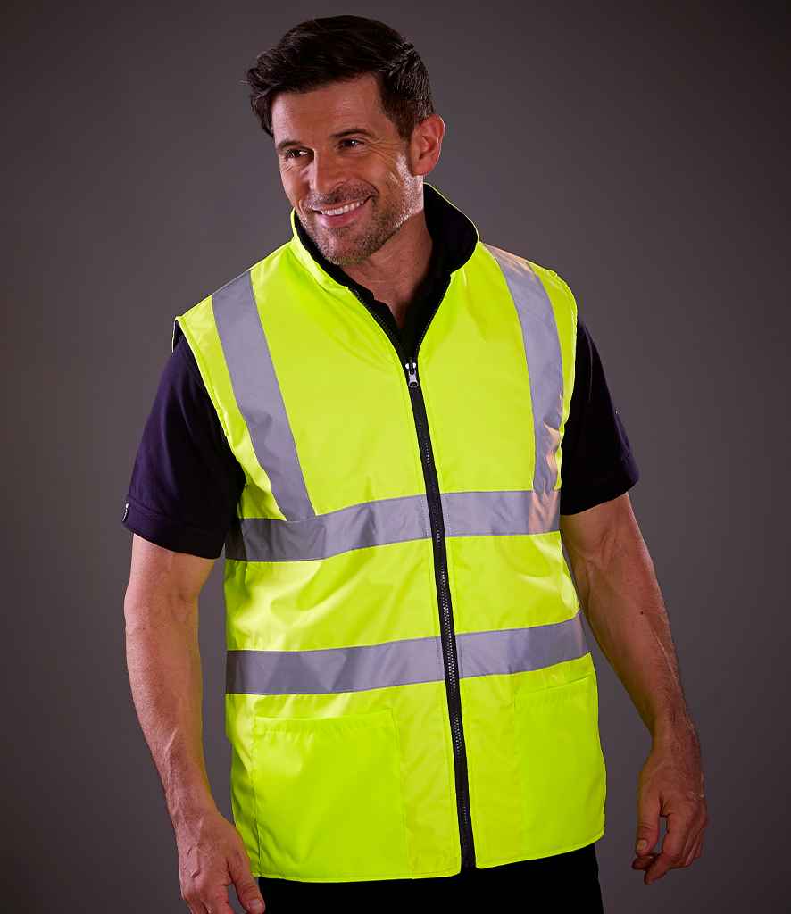 Yoko Hi-Vis Reversible Fleece Bodywarmer - model image