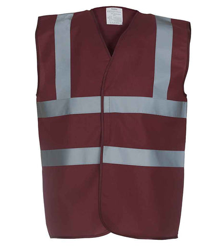 Yoko Hi-Vis Two Band and Braces Waistcoat in Maroon