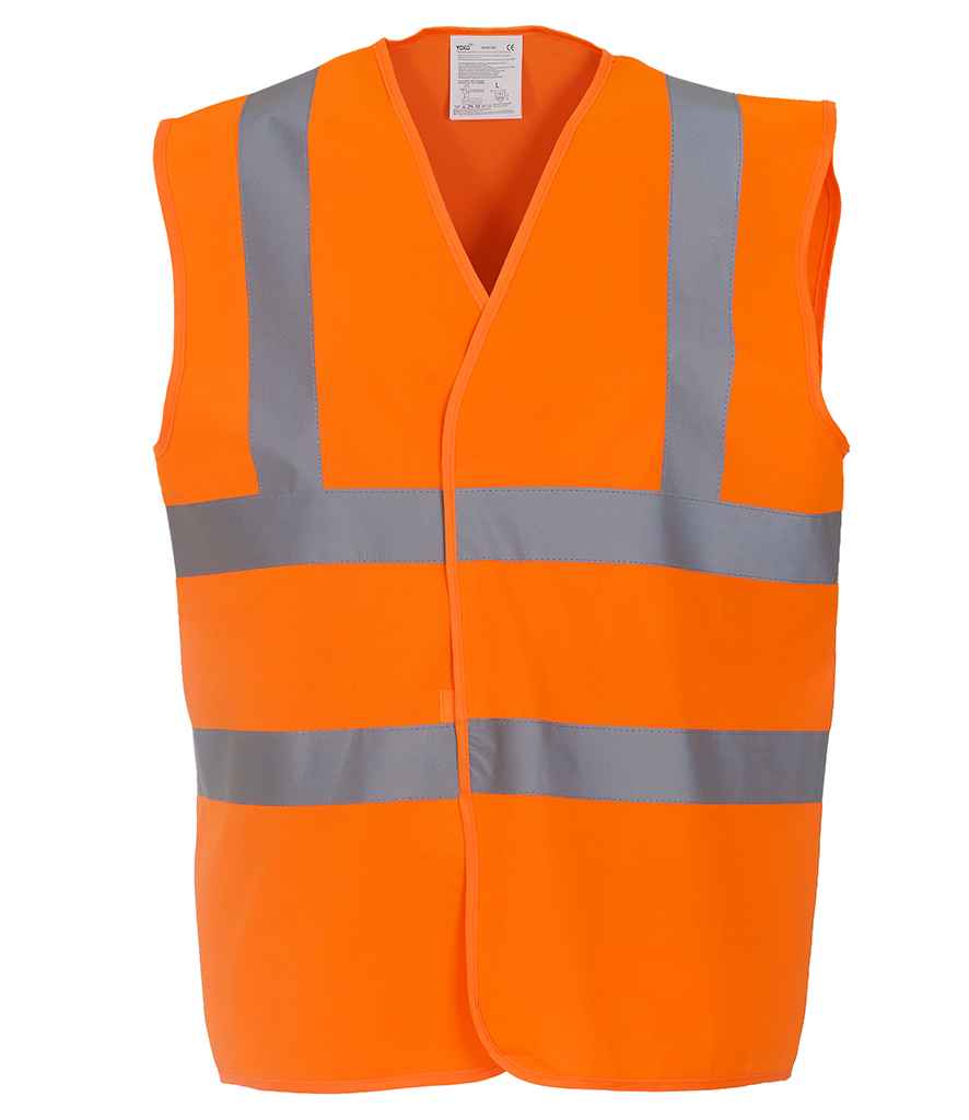 Yoko Hi-Vis Two Band and Braces Waistcoat in Orange