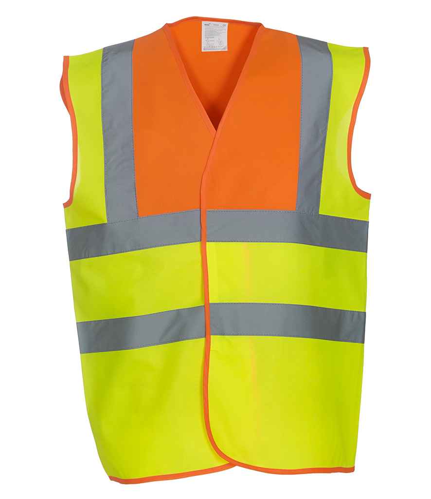 Yoko Hi-Vis Two Band and Braces Waistcoat in Orange/Yellow