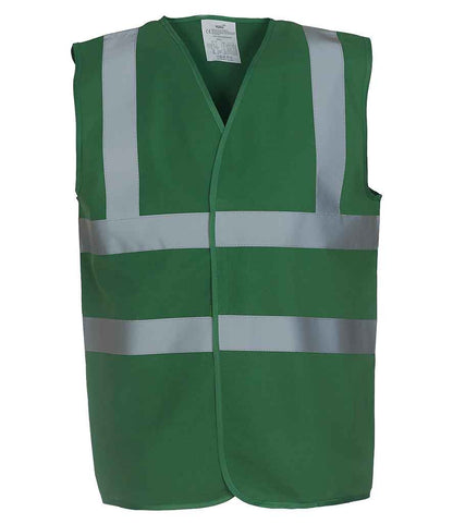 Yoko Hi-Vis Two Band and Braces Waistcoat in Paramedic Green
