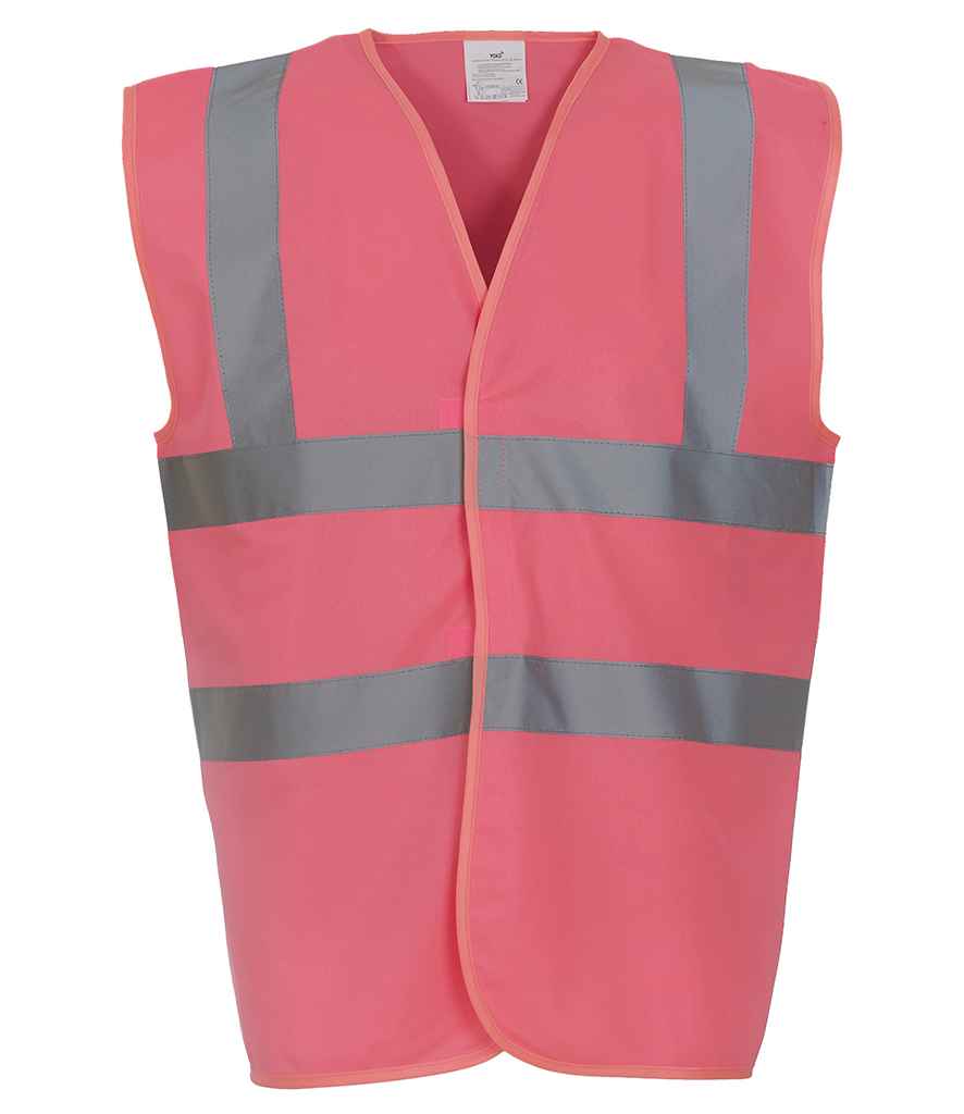 Yoko Hi-Vis Two Band and Braces Waistcoat in Pink