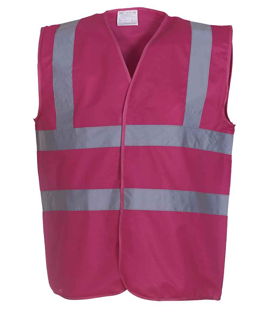 Yoko Hi-Vis Two Band and Braces Waistcoat in Raspberry