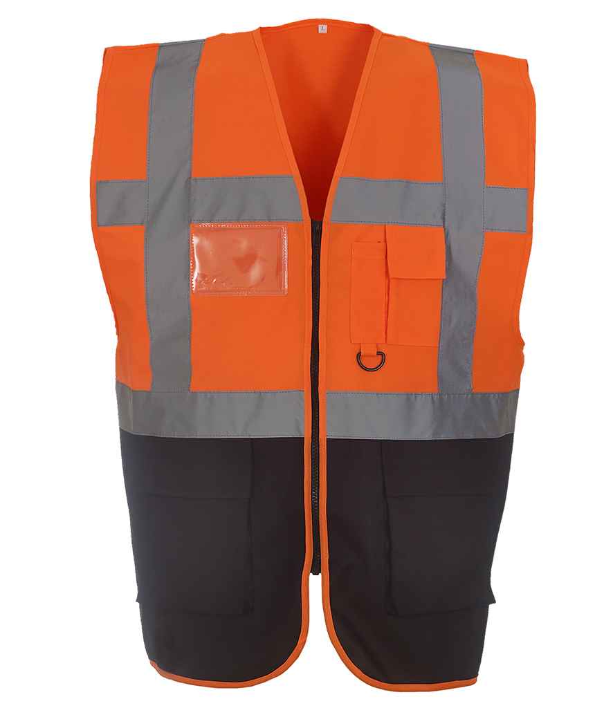 Yoko Executive Waistcoat in Orange/Navy