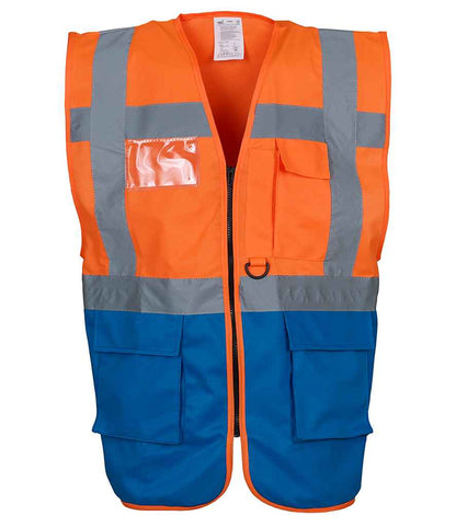 Yoko Executive Waistcoat in Orange/Royal Blue