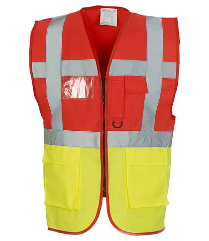 Yoko Executive Waistcoat in Red/Yellow