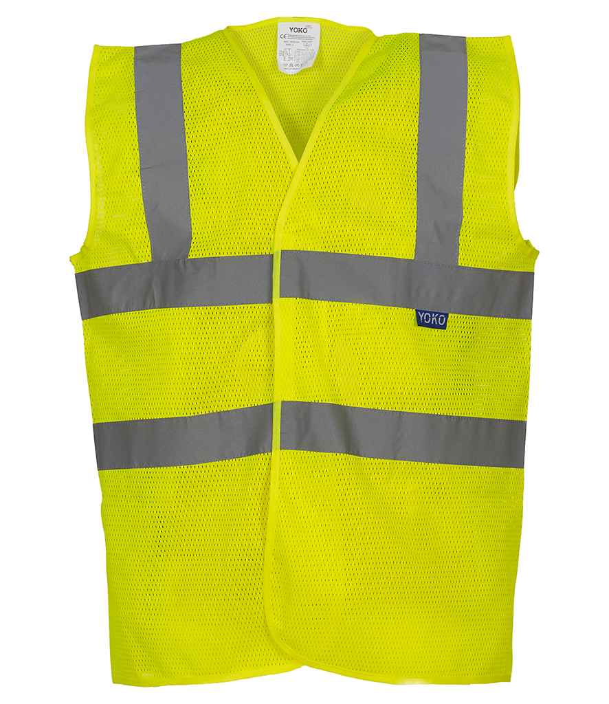 Yoko Top Cool Open Mesh Waistcoat in Yellow