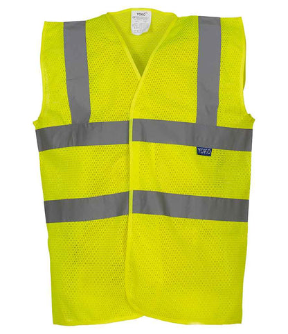 Yoko Top Cool Open Mesh Waistcoat in Yellow