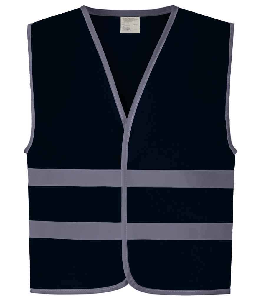 Yoko Kids Hi-Vis Two Band Waistcoat in Navy